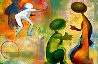 Playground Triptych 24x72 - Huge - Mural Size Original Painting by Ju Hong Chen - 1