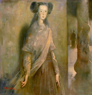 A Date After Dusk 2006 40x40 Super Huge Original Painting - Ju Hong Chen A Date After Dusk 2006 40x40 Super Huge Original Painting - Ju Hong Chen