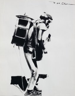 One Man Band Drawing 1994 31x24 Drawing - Ju Hong Chen One Man Band Drawing 1994 31x24 Drawing - Ju Hong Chen