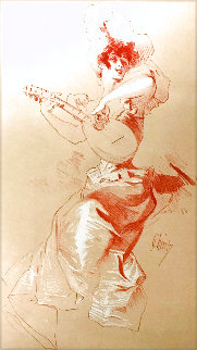 Untitled (Woman Playing Mandolin) 1898 Limited Edition Print - Jules Cheret Untitled (Woman Playing Mandolin) 1898 Limited Edition Print - Jules Cheret