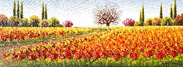 Untitled (Field of Flowers) 2010 12x36 Original Painting - Mario Jung Untitled (Field of Flowers) 2010 12x36 Original Painting - Mario Jung
