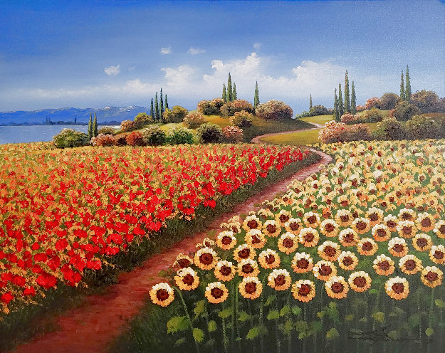 Untitled Landscape 2017 37x31 Original Painting - Mario Jung