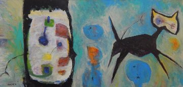 Black Cat 2016 34x72 Original Painting - Peter Juvonen Black Cat 2016 34x72 Original Painting - Peter Juvonen