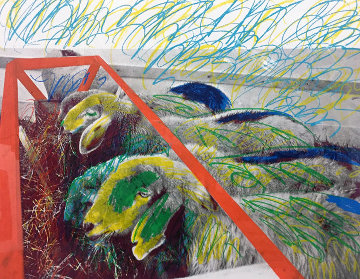 Painted Sheep 1975 Limited Edition Print - Menashe Kadishman Painted Sheep 1975 Limited Edition Print - Menashe Kadishman