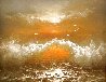 Crashing Waves 1971 12x14 Original Painting by Menashe Kadishman - 0