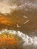 Crashing Waves 1971 12x14 Original Painting by Menashe Kadishman - 6