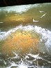 Crashing Waves 1971 12x14 Original Painting by Menashe Kadishman - 2