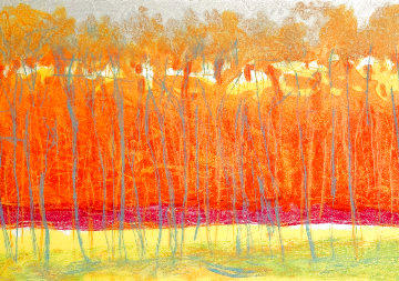 Summer Tree Rows 1995 Limited Edition Print - Wolf Kahn Summer Tree Rows 1995 Limited Edition Print - Wolf Kahn