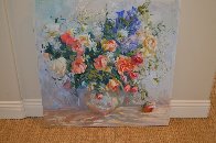 Untitled Bouquet 1990 36x36 Original Painting by S. Burrkett Kaiser - 0 Untitled Bouquet 1990 36x36 Original Painting by S. Burrkett Kaiser - 0