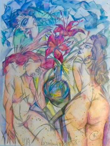 Untitled Watercolor 1989 25x30 Watercolor - Vyacheslav Kalinin