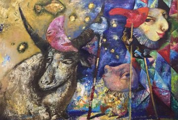 Jester 1992 60x43 Original Painting - Alexander Kanchik Jester 1992 60x43 Original Painting - Alexander Kanchik