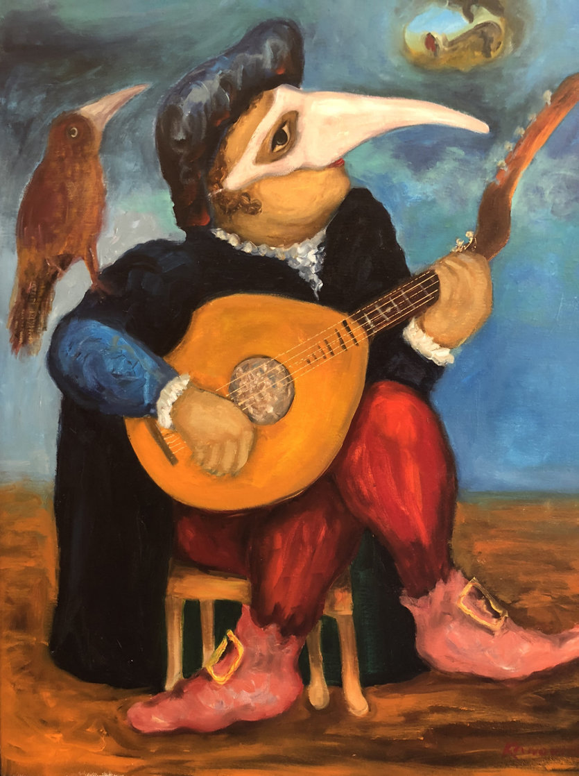 Masked Musicians 2012 39x32 Original Painting by Mark Kanovich Masked Musicians 2012 39x32 Original Painting by Mark Kanovich