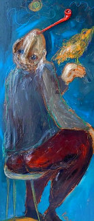 Red Pipe 42x23 Super Huge Original Painting - Mark Kanovich Red Pipe 42x23 Super Huge Original Painting - Mark Kanovich