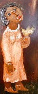 A Girl With a Bird 2011 43x23 Super Huge Original Painting - Mark Kanovich A Girl With a Bird 2011 43x23 Super Huge Original Painting - Mark Kanovich