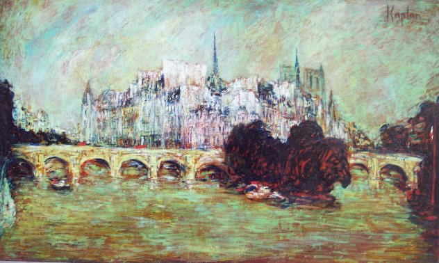 Notre Dame De Paris on ÎLe De La Cité 2015 38x64 Huge Original Painting by Mark Kaplan