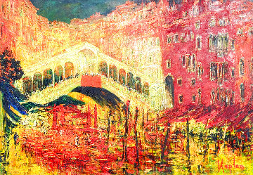 Rialto Domenica 2006 54x73 Huge Original Painting - Mark Kaplan Rialto Domenica 2006 54x73 Huge Original Painting - Mark Kaplan