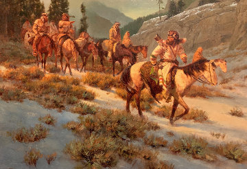 Untitled (Horseback Riders) 33x42 Original Painting - Gary Kapp Untitled (Horseback Riders) 33x42 Original Painting - Gary Kapp