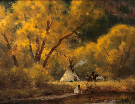 Last Warm Days Painting - 1942 30x41 Original Painting - Gary Kapp
