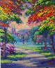 Park in France 2016 25x21 Original Painting by Janos Kardos - 2