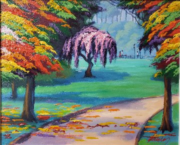 Untitled Landscape 2016 21x25 Original Painting - Janos Kardos Untitled Landscape 2016 21x25 Original Painting - Janos Kardos