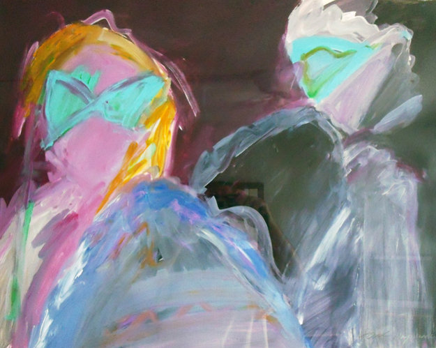 Masquerade IV 1989 32x39 Original Painting by Peter Karis Masquerade IV 1989 32x39 Original Painting by Peter Karis