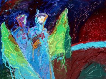 Iris and Lilly in the Garden 2012 48x60 Super Huge Original Painting - Peter Karis Iris and Lilly in the Garden 2012 48x60 Super Huge Original Painting - Peter Karis