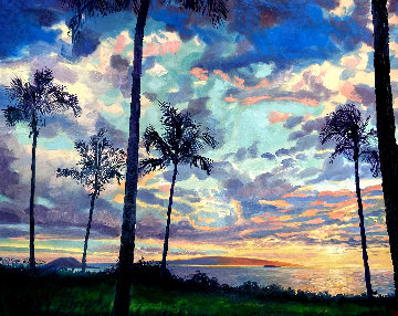 Untitled Hawaiian Seascape 62x74 Original Painting - Jan Kasprzycki Untitled Hawaiian Seascape 62x74 Original Painting - Jan Kasprzycki