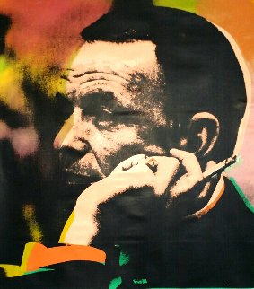 Frank Sinatra With Ring 2005 46x36 Original Painting - Steve Kaufman Frank Sinatra With Ring 2005 46x36 Original Painting - Steve Kaufman