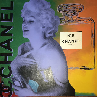 Marilyn Monroe Chanel #5 Unique 54x54 Super Huge Original Painting - Steve Kaufman Marilyn Monroe Chanel #5 Unique 54x54 Super Huge Original Painting - Steve Kaufman