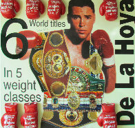 Oscar De La Hoya 2000 60x60 Huge Original Painting by Steve Kaufman - 0