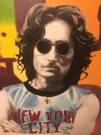 John Lennon Unique 2001 53x40 Huge Original Painting by Steve Kaufman - 0