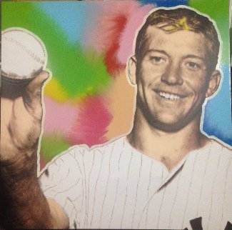 Mick (Mickey Mantle) Unique 40x40 Embellished Limited Edition Print - Steve Kaufman