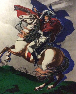 Silver Napoleon on Horse 1995 Embellished Limited Edition Print - Steve Kaufman Silver Napoleon on Horse 1995 Embellished Limited Edition Print - Steve Kaufman