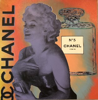Chanel Marilyn, State I Unique 30x30 Original Painting - Steve Kaufman Chanel Marilyn, State I Unique 30x30 Original Painting - Steve Kaufman
