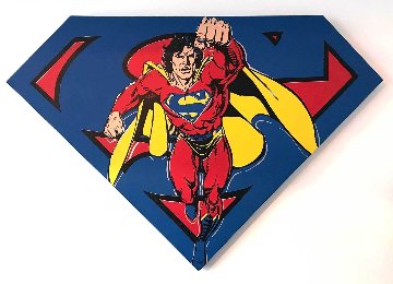Superman Shield (Blue) 1995 Limited Edition Print - Steve Kaufman Superman Shield (Blue) 1995 Limited Edition Print - Steve Kaufman