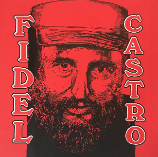 Fidel Castro Embellished Limited Edition Print - Steve Kaufman Fidel Castro Embellished Limited Edition Print - Steve Kaufman