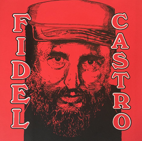 Fidel Castro Embellished Limited Edition Print - Steve Kaufman