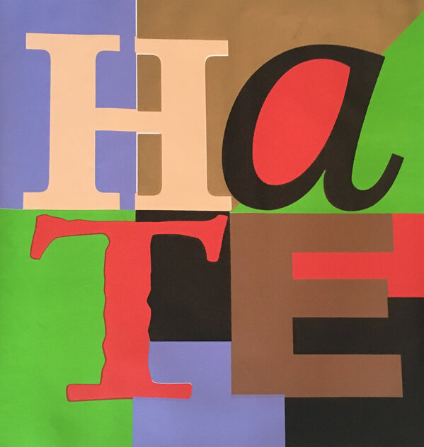 Hate 2005 Embellished Silkscreen on Canvas Limited Edition Print by Steve Kaufman