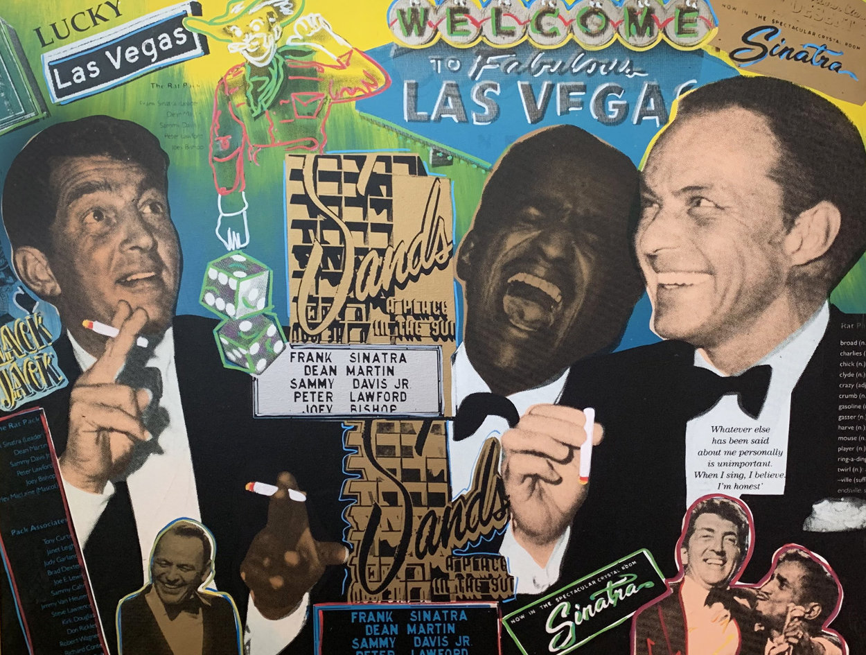Rat Pack Sands 2014 Embellished Limited Edition Print by Steve Kaufman Rat Pack Sands 2014 Embellished Limited Edition Print by Steve Kaufman
