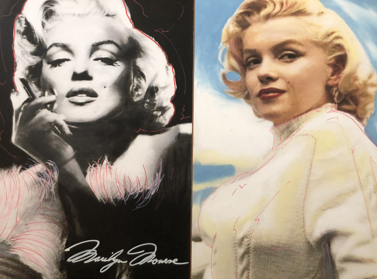 Double Marilyn Unique 2005 29x40 Original Painting by Steve Kaufman Double Marilyn Unique 2005 29x40 Original Painting by Steve Kaufman