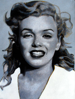 Norma Jean, Marilyn Gray 2004 19x16 Original Painting - Steve Kaufman Norma Jean, Marilyn Gray 2004 19x16 Original Painting - Steve Kaufman