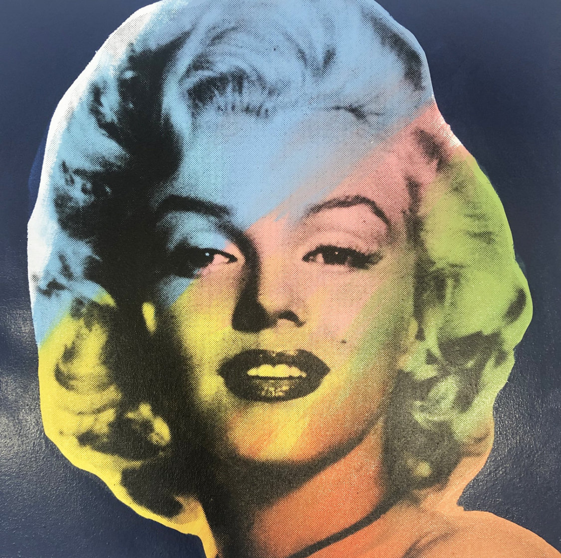 Mini Marilyn 9 (Blue) Embellished Limited Edition Print by Steve Kaufman Mini Marilyn 9 (Blue) Embellished Limited Edition Print by Steve Kaufman