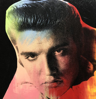 Elvis I Black Embellished Limited Edition Print - Steve Kaufman Elvis I Black Embellished Limited Edition Print - Steve Kaufman