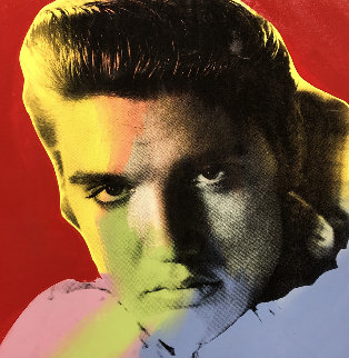 Elvis I Red Embellished Limited Edition Print - Steve Kaufman Elvis I Red Embellished Limited Edition Print - Steve Kaufman