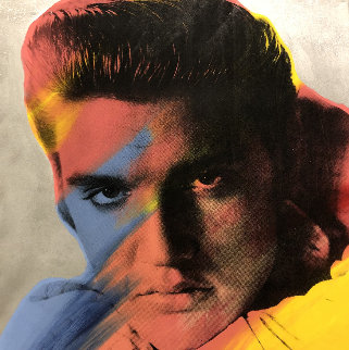 Elvis I Silver Dusted Embellished Limited Edition Print - Steve Kaufman Elvis I Silver Dusted Embellished Limited Edition Print - Steve Kaufman