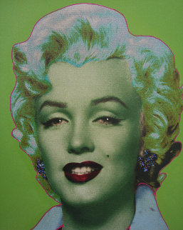 Marilyn Icon Green 24x24 Embellished Limited Edition Print - Steve Kaufman Marilyn Icon Green 24x24 Embellished Limited Edition Print - Steve Kaufman