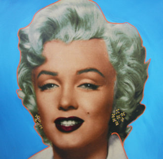 Marilyn Icon - Blue Embellished Limited Edition Print - Steve Kaufman Marilyn Icon - Blue Embellished Limited Edition Print - Steve Kaufman