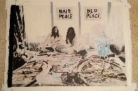 John Lennon and Yoko Ono Hair Peace / Bed Peace Unique 2006 35x48 Original Painting by Steve Kaufman - 1 John Lennon and Yoko Ono Hair Peace / Bed Peace Unique 2006 35x48 Original Painting by Steve Kaufman - 1