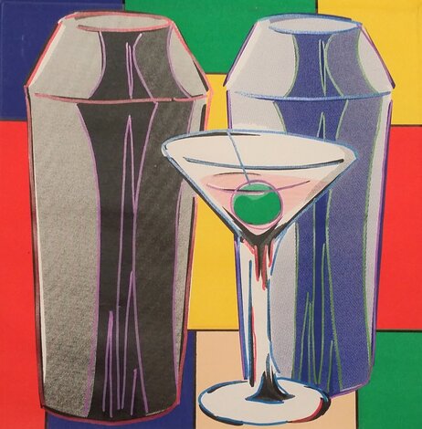 Martinis 2005 - Embellished Silkscreen on Canvas Limited Edition Print - Steve Kaufman