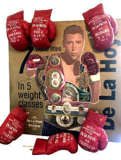 Oscar De La Hoya 2008 36x36 Huge Original Painting - Steve Kaufman Oscar De La Hoya 2008 36x36 Huge Original Painting - Steve Kaufman